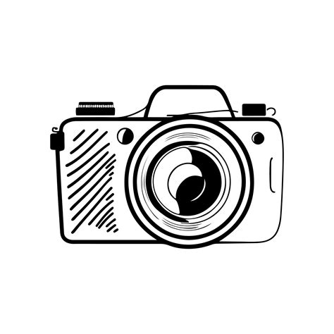 Vintage camera icon. Monochrome vector illustration suitable for photography-related designs ...