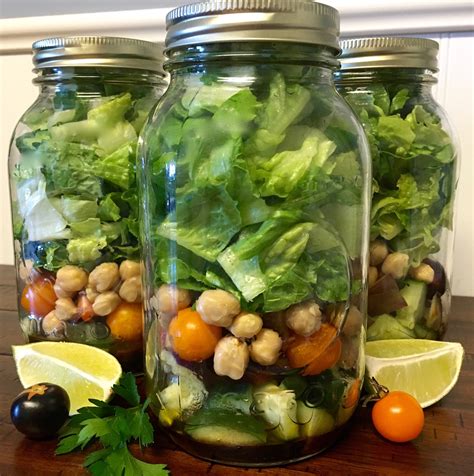 Garden Veggie Mason Jar Salad With Homemade Dressing
