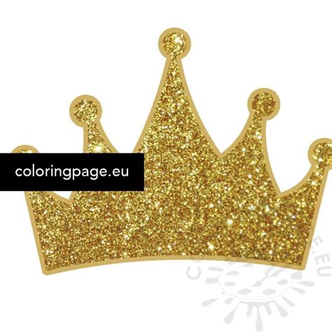 Princess gold glitter crown free – Coloring Page