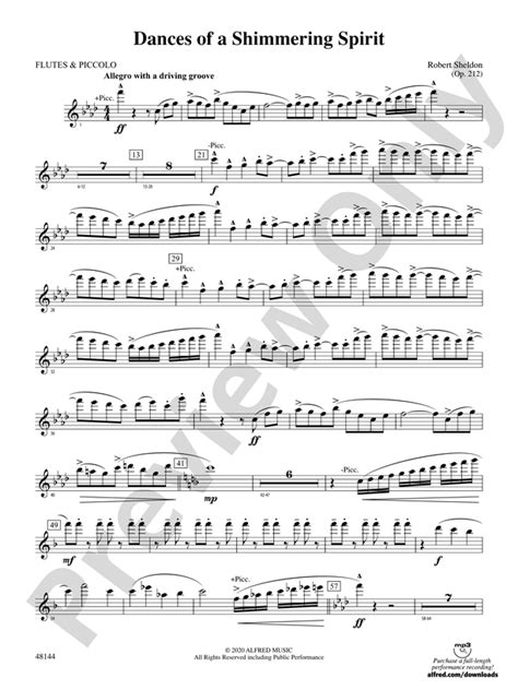 Dances Of A Shimmering Spirit Flute Flute Part Digital Sheet Music