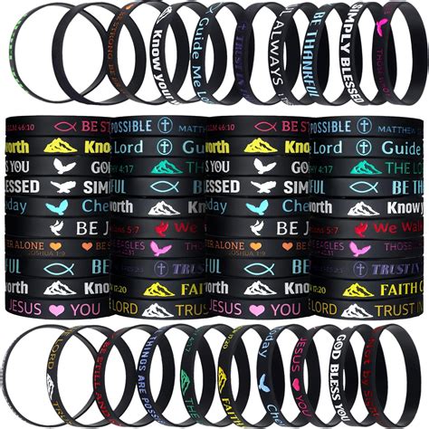 Amazon Ezekiel Gift Co 12 Pack Religious Silicone Bracelets