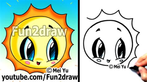 How to Draw Easy - Kawaii Tutorial - Cute Easy Cartoons - Sun ...