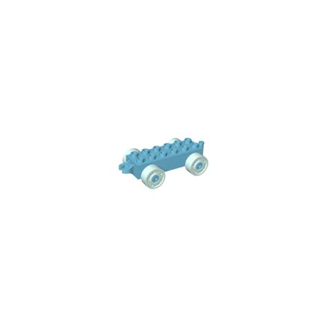 Duplo Medium Azure Chassis 2 X 6 With Light Blue Wheels 14639 Brick