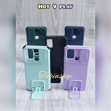 Jual Soft Case Plus Stand Dudukan Desain Infinix Hot S Play Lensa Kamera Geser Ssdpc