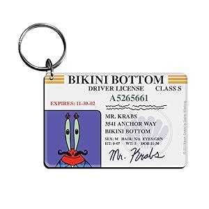 Spongebob Bikini Bottom Drivers License Keychain Bundle Pack Spongebob Patrick Mr Krabs