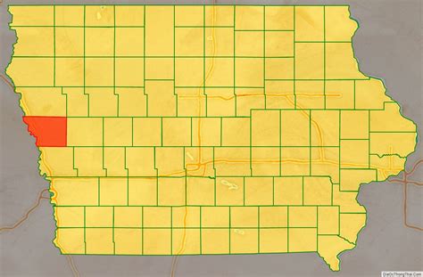 Map of Monona County, Iowa - Thong Thai Real