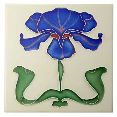 Lovely Art Nouveau Style Iris Ceramic Tile Zazzle