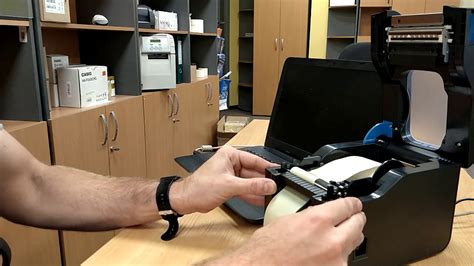 Xprinter XP-370B работа с отделителем - YouTube