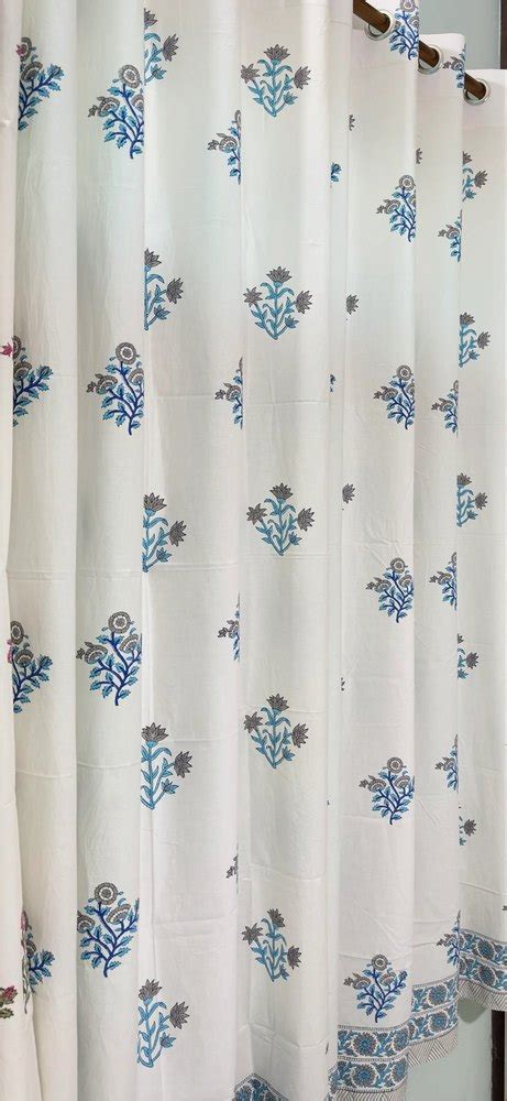 Lavander Cotton Chaapkala Lavender Hand Block Print Curtain For Door
