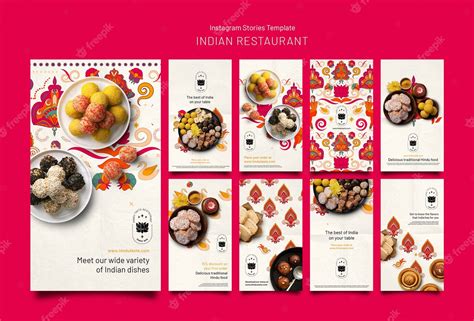 Free PSD | Delicious indian restaurant food instagram stories