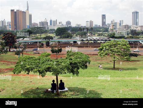 Kenya View From Uhuru Park To The Skyline Of Nairobi Stock Photo Alamy