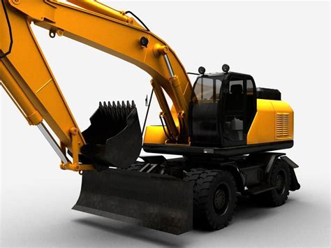 WHEELED EXCAVATOR 3D Model CGTrader