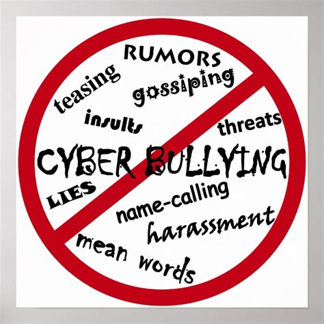 Stop Cyber Bullying Poster Zazzle