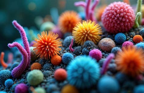 Los Microorganismos Coloridos Aparecen En El Laboratorio Variedad De