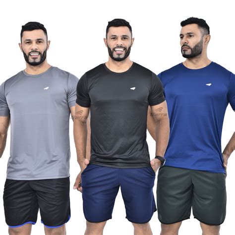 Kit 4 Camisetas Dri Fit Masculina Manga Curta Fitness Para Treino