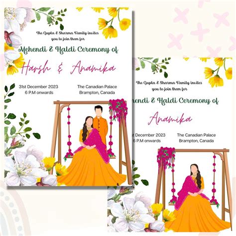 Haldi Invitation Mehndi Invitation Haldi Mehndi Digital Invite Maiyan