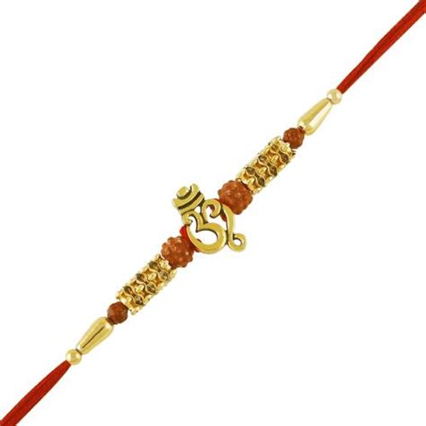 Buy Okos Gold Plated Rakshabandhan Special Designer Om Alloy Rakhi