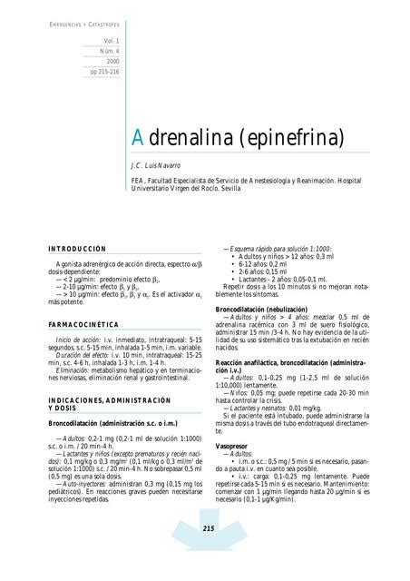 Adrenalina Epinefrina Apuntes Medicina Udocz