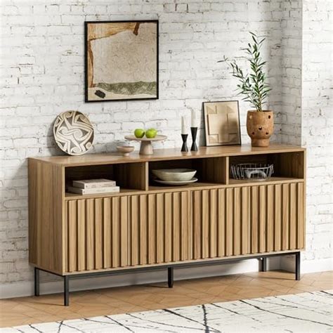 Amazon Uev Wood Sideboard Modern Buffet Cabinet With