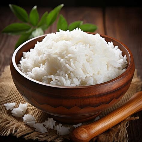 premium ai image illustration  fresh cooked white rice