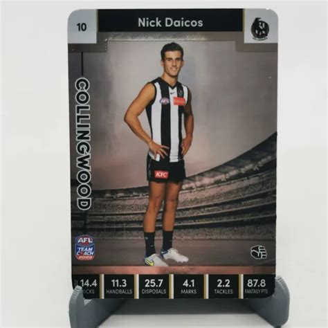 2023 AFL TEAMCOACH Nick Daicos Silver Trading Card Collingwood Magpies