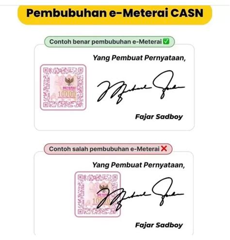 Perhatikan Pembubuhan E Meterai Pada Berkas Cpns Dan Pppk