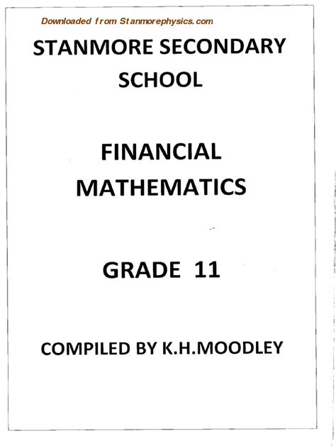 Financial Maths Gr 11 Pdf