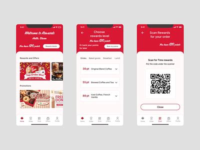 Tim Hortons Rewards System App Redesign by Irina Sundieva on Dribbble