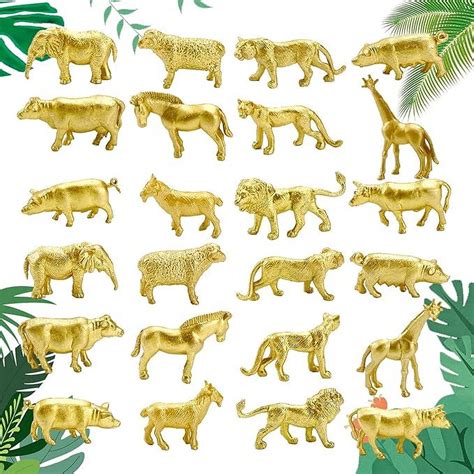 Yecrego Safari 5cm Jungle Party Gold Animal Figurines & Knick-Knacks ...