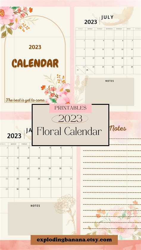 Floral 2023 Calendar Printable Artofit