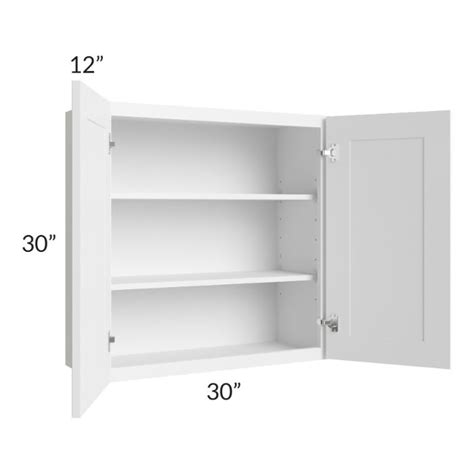 Rta Frosted White Shaker 30 X 30 Wall Cabinet With 2 Decorative End