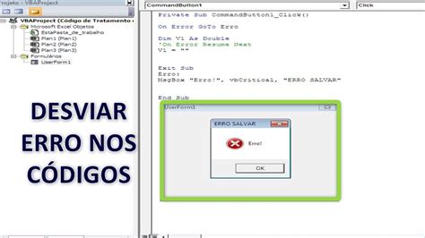 C Digos De Tratamento De Erro Em Macro Excel Vba Youtube