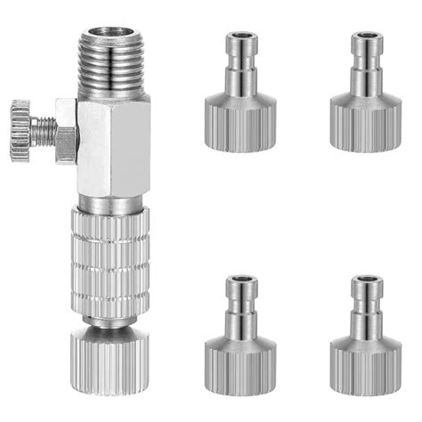 【今売れています】複数のエアブラシをすばやく交換できます ワンタッチで装着・脱着 プラグ 取り付けがカンタン 標準1 8ネジ エアブラシとエアホースの接続（ジョイント1個 プラグ5個） 1
