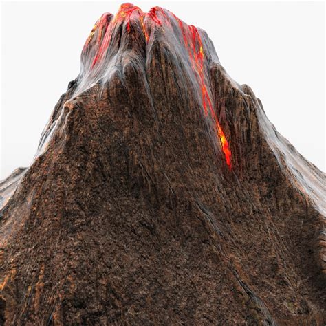 3d volcanoes mountains model