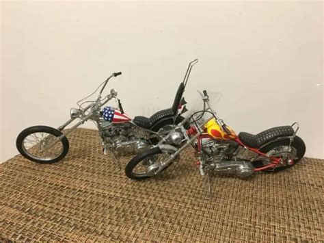 FRANKLIN MINT 1 10 Easy Rider Harley Davidson Billy Bike And Chopper