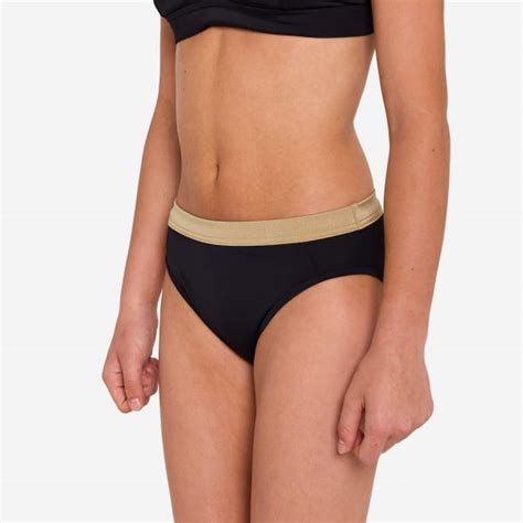 Olaian Cueca De Bikini De Surf Menina 900 Buddy Preto Dourado 14 15 Anos 160 166 Cm