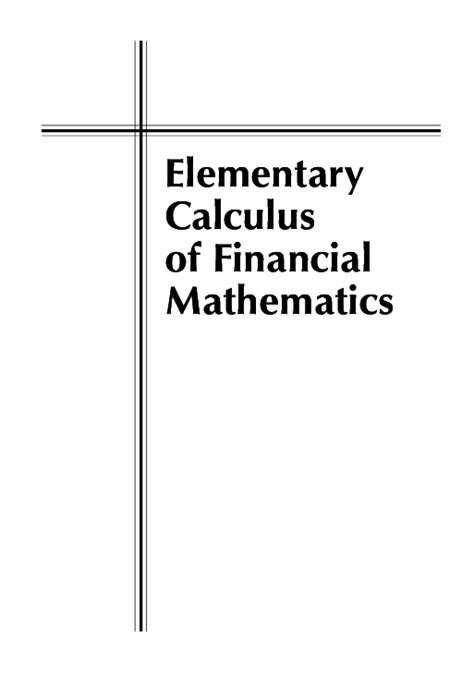 elementary calculus  financial mathematics