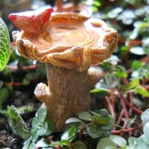 Tree Stump Bird Bath Little Fairy Garden