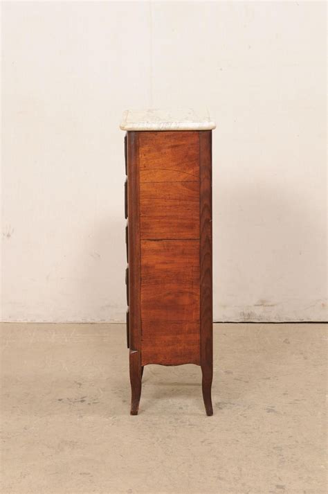 French Louis XV Style Slender Lingerie Chest W Marble Top Th Century For Sale At StDibs