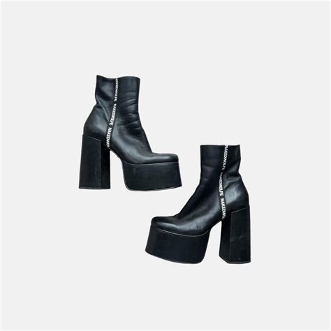Naked Wolfe Women S Black Boots Depop