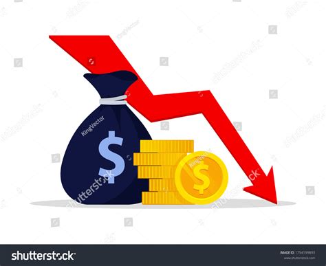 Money Loss Vector Illustration Flat Cartoon Stock Vector Royalty Free