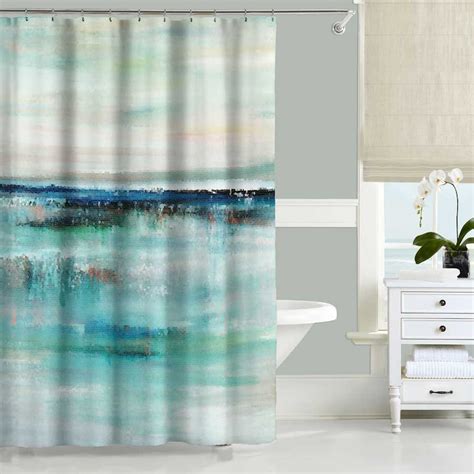 Beach Shower Curtain Bath Mat Abstract Seaside Coastal Ocean Etsy