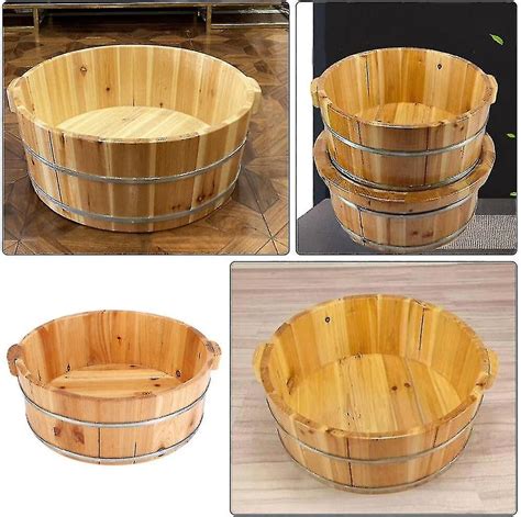 Wooden Foot Basin Wood Foot Tub Bucket Pedicure Barrel Foot Massager Foot Spa Treatment For Foot