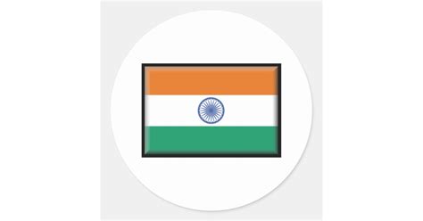 India Flag Classic Round Sticker | Zazzle