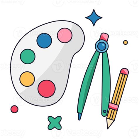 Art Tool Educational Sticker Color 2d Illustration 27118863 Png