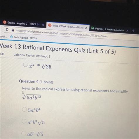 Rewrite The Radical Expression Using Rational Exponents And Simplify