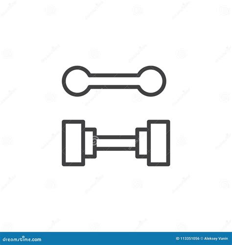 Dumbbell Outline Icon Stock Vector Illustration Of Workout 113351056