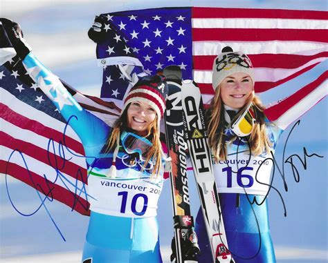 Autographed Lindsey Vonn And Julie Mancuso 8x10 Photo Winter Olympics Skiing Main Line Autographs