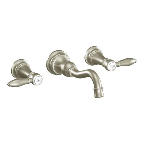 Moen Weymouth Brushed Nickel Widespread 2 Handle Watersense Bathroom Sink Faucet At