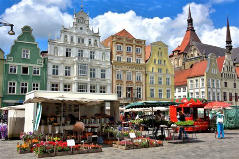 Gable Houses At Neuer Markt In Rostock Germany Encircle Photos